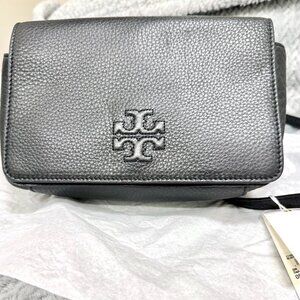 NEW WITH TAGS! Tory Burch Black Pebbled Leather Crossbody Bag w/ Tassel